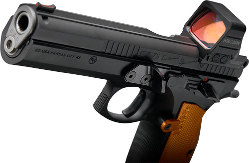 CZ Custom TS Orange Custom 9MM - 5.2" 19RD Black Holosun COMP