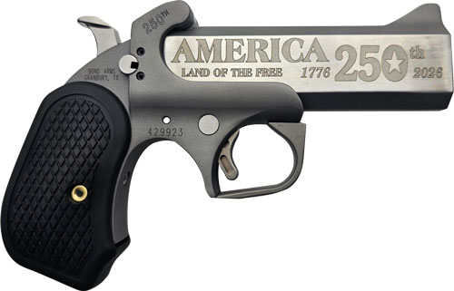 Bond Arms 250TH Derringer .45 Colt/410 Ga 2RD Capacity 4.25" Stainless Barrel Rough Finish B6 Extended Grip