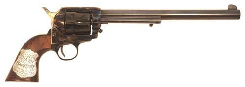 Cimarron Wyatt Earp Frontier Buntline Handgun .45 Colt 6RD Capacity 10" Barrel Case Hardened with Wood Grip