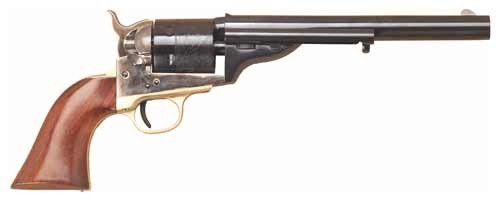 Cimarron FAC 1872 Open Top Navy Grips Handgun .38 Spl 6RD Capacity 7.5'' Barrel Color Case Hardened Walnut Frames