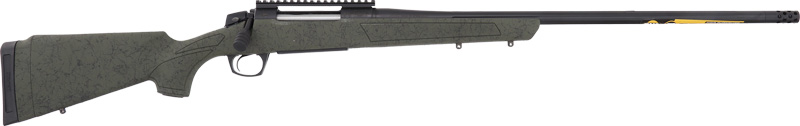 CVA Cascade Rifle 7 PRC 2RD Capacity 24" Threaded Cerakote Black Barrel OD Green Stock 0 MOA Pic Rail
