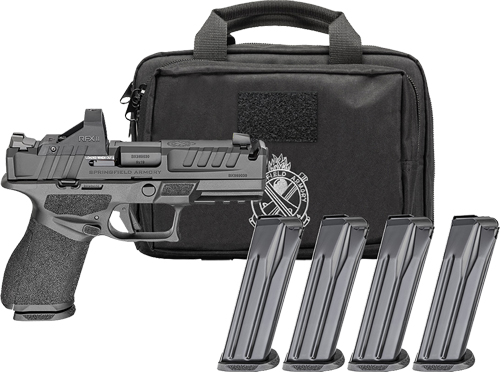 Springfield Gear Pac Echelon 4.0C Comp Handgun 9MM Luger 15(1)&18(3)rd Magazines 4" Comp Barrel Green Dot & Bag