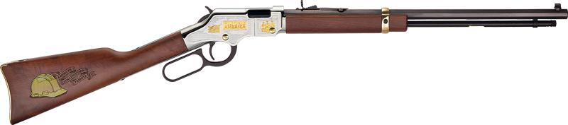 Henry Golden Boy American Construction Industry Tribute Edition Rifle .22 S/L/LR 16RD Capacity 20" Octagon Barrel Engraved Wood Stock
