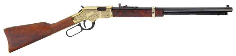 Henry H004MD3 Golden Boy Deluxe 3rd Edition 22 WMR Caliber Lever Action Rifle, 11+1 Capacity, 20" Blued Barrel, Brasslite Receiver, Walnut Stock