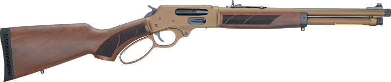 Henry H10 Explorer Carbine Rifle .45-70 Govt 4RD Capacity 16.5" 5/8X24 Threaded Barrel Walnut Stock Burnt Bronze Receiver