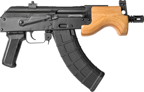 Century Arms Romanian Micro Draco Stamped AK-47 Pistol - Black | 7.62X39 | 6" Barrel | Wood Handguard