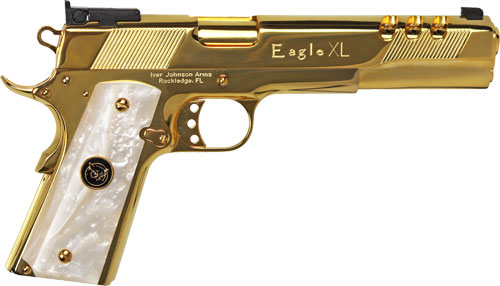Iver Johnson Golden Eagle XL45WP 1911 45 ACP 6" 24K Gold Plated 8+1