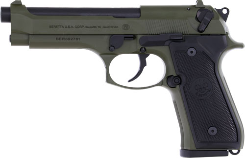 Beretta 92FS OD Green 4.9" 15-Round 9mm Pistol