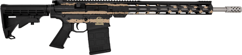 GLFA AR10 Rifle .308WIN 10RD MAG (1) 18" Barrel Desert Flag Cerakote 416R SS