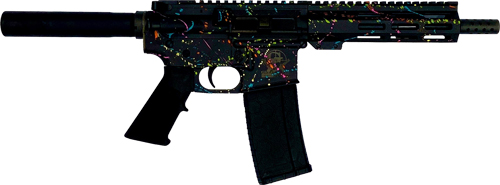 GLFA AR15 Pistol 223 Wylde - 7.5" Nitride Splatter Black
