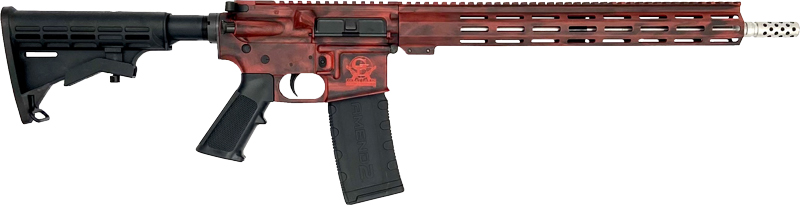 Great Lakes Firearms GL-15 RIA .223 Wylde 16" Rifle (Battleworn Lipstick Red/SS) with 30rd Mag