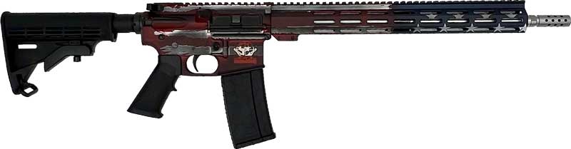 GLFA AR15 Battleworn 223 Wylde - 16" S/S BBL American FLAG