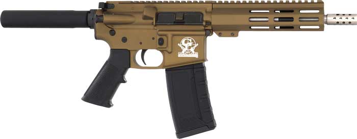 GLFA 223 Wylde AR-15 Handgun .223 Wylde 30RD Magazine 7.5" 1/2X28 Threaded Barrel Bronze Stainless Steel