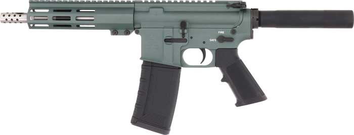 GLFA AR15 Pistol 223 Wylde - 7.5" SS. BBL. Charcoal Green
