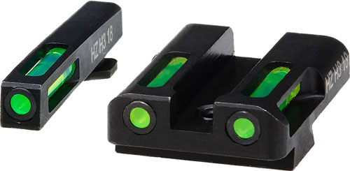 Hiviz Litewave H3 Sight Green Litepipe/White Front Ring Fits Glock Models Chambered in 45 ACP 10MM .45 GAP