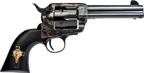 Cimarron HOLY Smoker 45LC FS - 4.75" CC/BL GOLD Cross Black