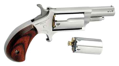 North American Arms Ported Magnum Handgun .22 WMR 5RD Capacity 1.63" Barrel Silver with Rosewood Grips