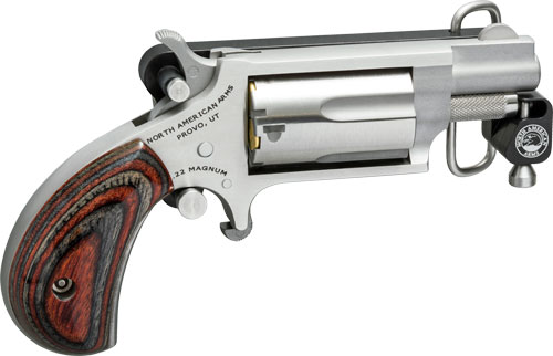 NAA MINI-Revolvr 22WMR 1-1/8" - S/S Matte WOOD W/BELT Buckle