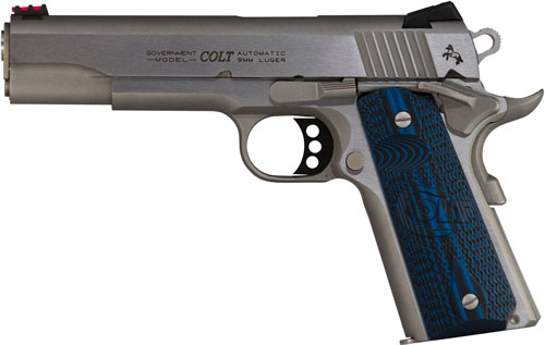 COLT Competition 9MM 5" 8RD - Stainless BLUE G10 Grips