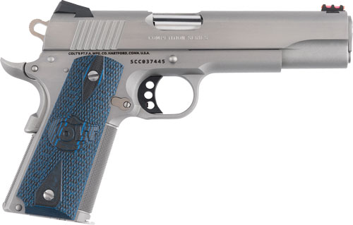Colt 1911 Competition Handgun .38 Super 9RD Magazine 5" Barrel Stainless with Blue Grip