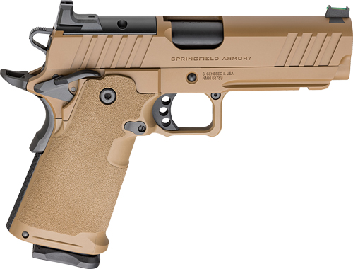 Springfield 1911 DS Prodigy Handgun 9MM Luger 17/20RD Magazines 4.25'' Barrel Coyote Brown