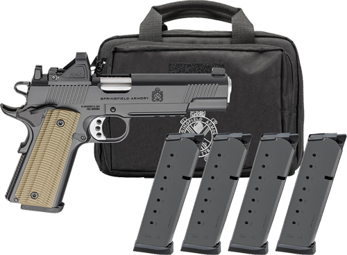 Springfield Gear Pac 1911 Operator AOS Handgun .45 Auto 8RD Magazines(4) 5" Barrel Green Dot & Bag