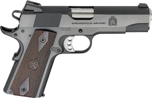 Springfield 1911 Garrison Handgun 9MM Luger 9RD Magazine(1) 4.25" Barrel Wood Grips Blued