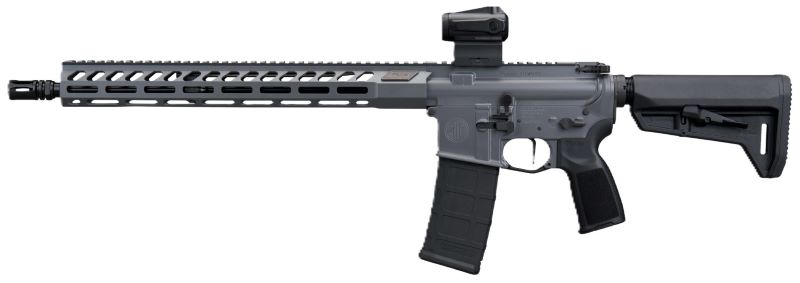 SIG Sauer M400 Forge Concrete Gray Rifle 5.56 NATO 30RD Magazine 16" Barrel Romeo-MSR Gen II Adjustable Stock M-LOK Handguard