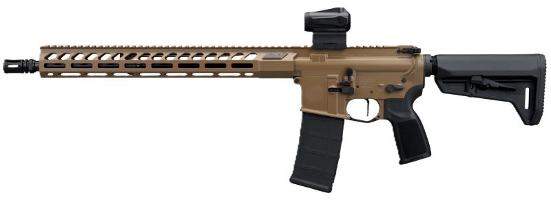 SIG Sauer M400 Forge FDE Rifle 5.56 NATO 30RD Magazine 16" Barrel Romeo-MSR Gen II Adjustable Stock M-LOK Handguard