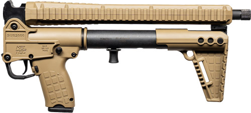 Kel-Tec SUB2K10GLKTAN SUB2000 Gen3 10mm Auto 15+1 16.15" Black Threaded Barrel, Tan Picatinny Rail Receiver, M-LOK Handguard, Rotating Forend, 3 Position Adj Tan Polymer - Kel-Tec - Best Price $528.26