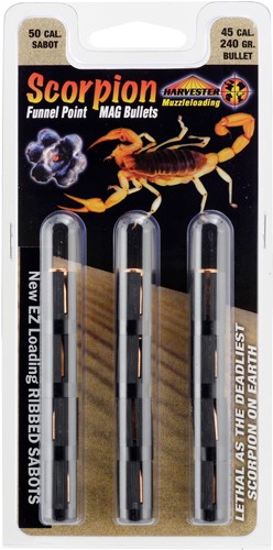 HARVESTER SCORPION 50 CAL 240GR .451 FUNNEL POINT 12PK - Harvester - 50 cal
