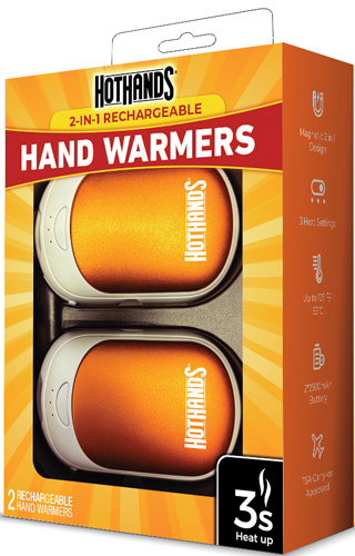 HotHands H163650 2-in-1 Rechargeable Hand Warmers, 10-Hour, 2 Pack