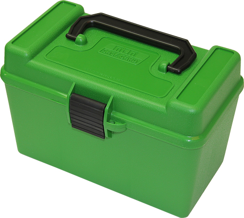 MTM Case-Gard H50XL10 Deluxe Handled Ammo Box (300 WSM / 300 RUM) Green Polypropylene 50rd
