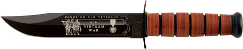 Ka-Bar Knives 9140 Vietnam 7 in Fixed Blade Leather Handle Sheath - Ka-Bar