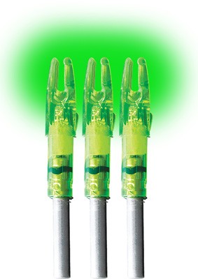 Lumenok GT3G Lighted Nocks Green 3-Pack for Gold Tip Arrows - Lumenok for sale at TheGunDock