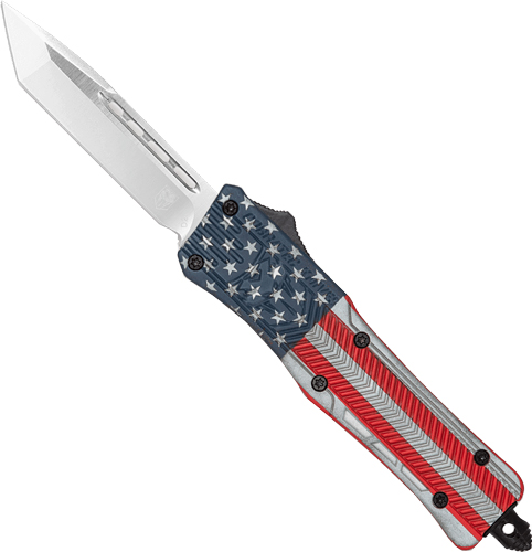 CobraTec LUSACTK1LTNS Large CTK1 OTF Knife American Flag 3" Tanto Blade