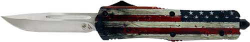 Templar Knife Large OTF Wood US Flag 3.5" Silver Drop Point LWUS332