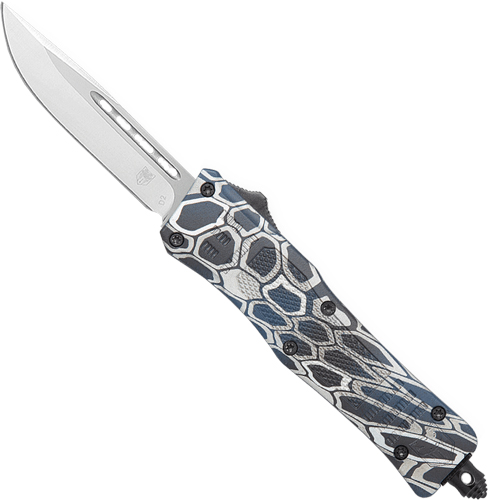 Cobratec Knives Medium Ctk1 OTF Blue Cobra Skin Crkte 3" Drop MBCSCTK1MDNS