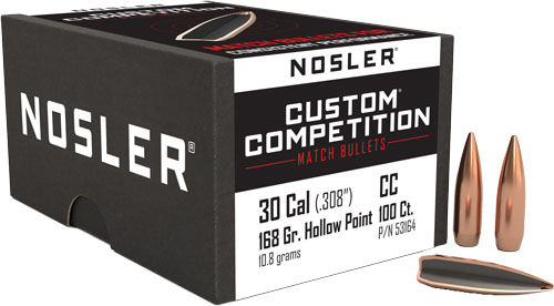 NOSLER BULLETS 30 CAL .308 168GR HP-BT CUSTOM COMP.-img-0