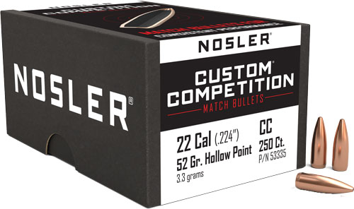 NOSLER BULLETS 22 CAL .224 52GR HP-BT CUSTOM COMP.-img-0