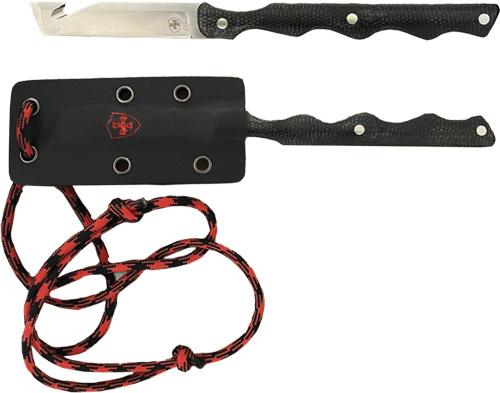 Templar NTKR222 Neck Knife 2.46" D2 Tanto Blade Black Micarta Handle