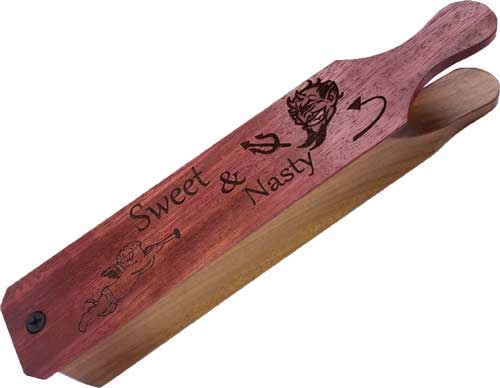 Pittman 406 Sweet N Nasty Double Sided Box Turkey Call, Bibinga Wood Lid - Pittman Game Calls