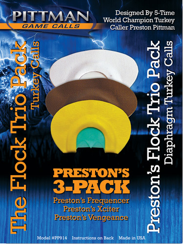 Pittman P914 Preston's Flock Trio Diaphragm Turkey Call 3-Pack - Pittman Game Calls
