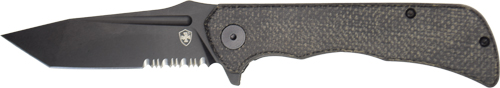 Templar Knife PFMBK521 Paladin 3.27" Black Micarta Tanto D2 Folder