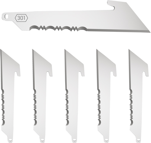 Outdoor EDGE 3" UTILITY BLADES W/SERRATIONS BLACK BLADE 6-PK!