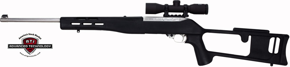 ADV. TECH. STOCK RUGER 10/22 STANDARD BARREL BLACK SYN