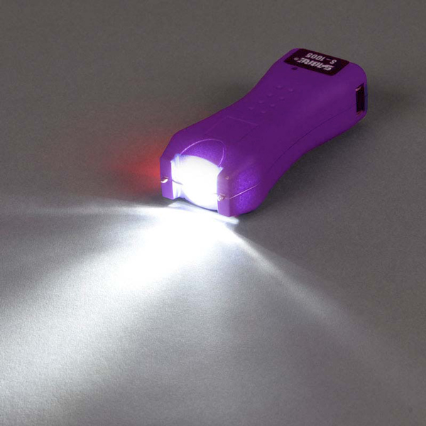 Sabre Mini Dual Capacitor Stun Gun with LED Flashlight (Purple)