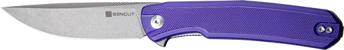 SENCUT Scitus S210422 Knife 3.47" Purple G10 Gray Stonewash D2 Blade