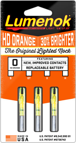 Lumenok Lighted Nock HD Orange S 3 pk. Model: SL3 - Lumenok for sale at TheGunDock