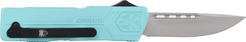 CobraTec TFCTLWDNS 3.25" D2 Steel OTF Knife Tiffany Blue Handle - CobraTec Knives - DROP POINT for sale at TheGunDock
